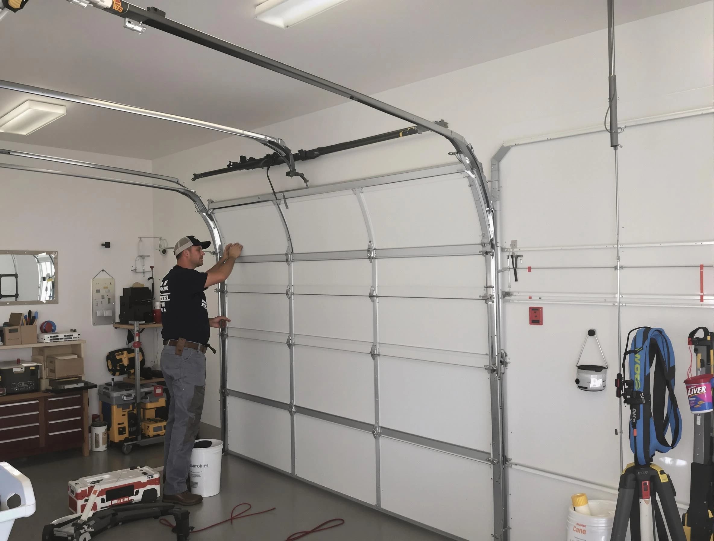 Clarksville Garage Door Repair team installing new garage door in Clarksville