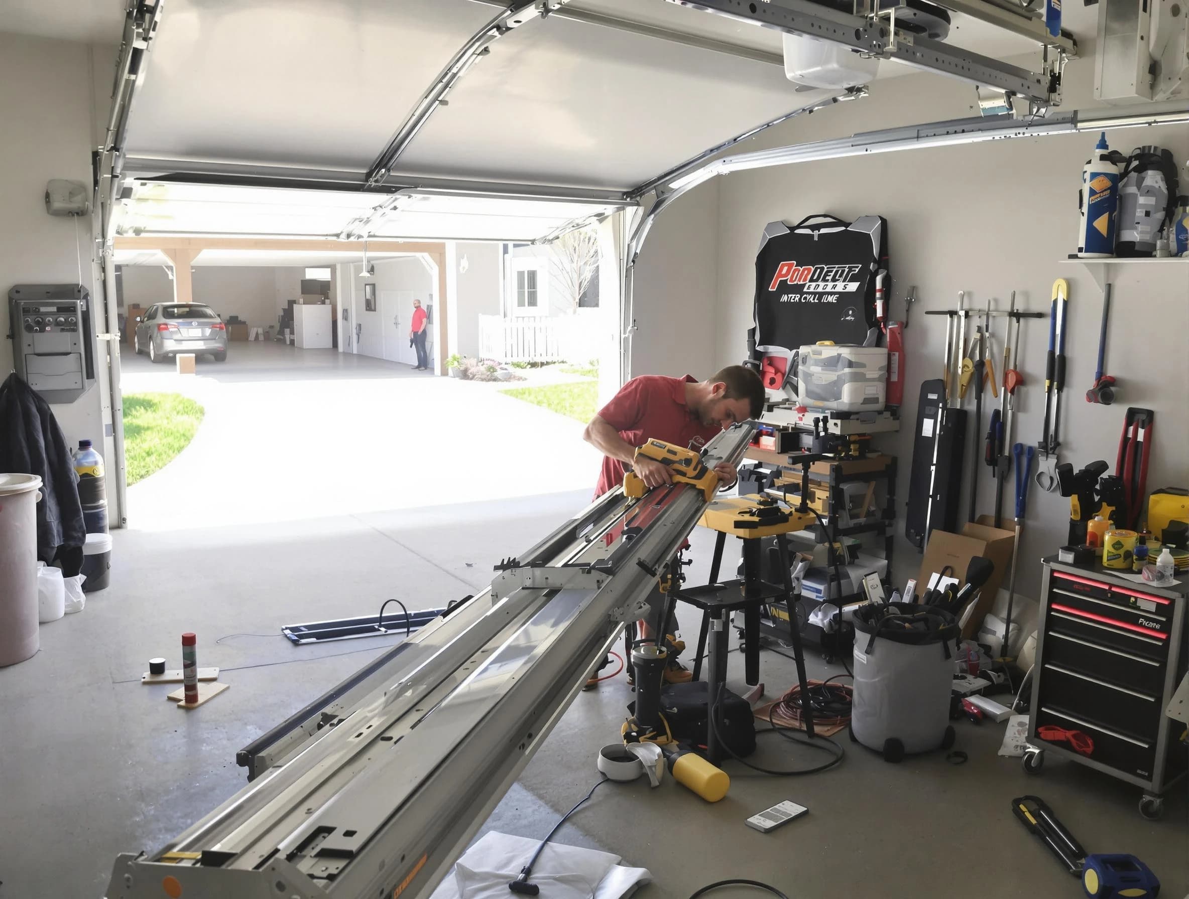 Clarksville Garage Door Repair expert performing track repair in Clarksville