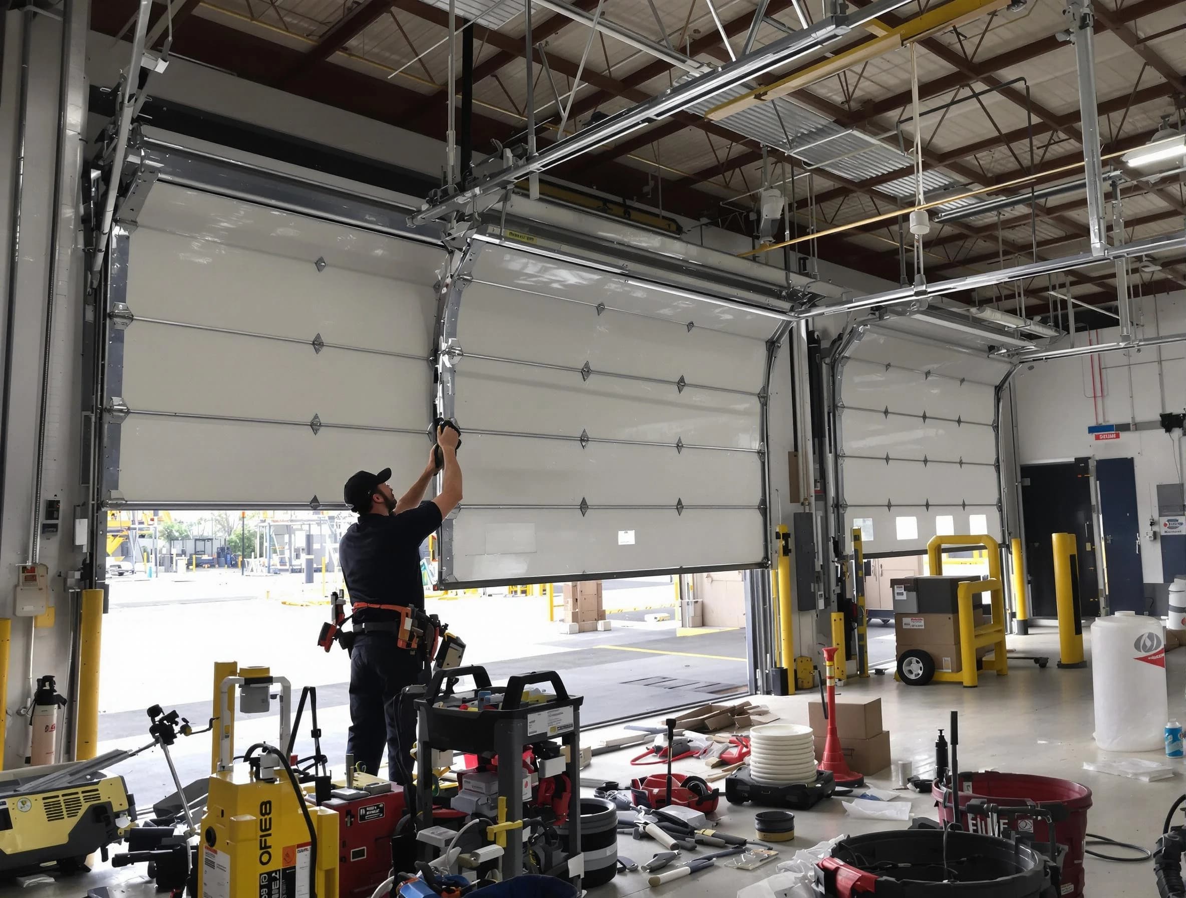 Clarksville Garage Door Repair technician performing commercial garage door repair in Clarksville