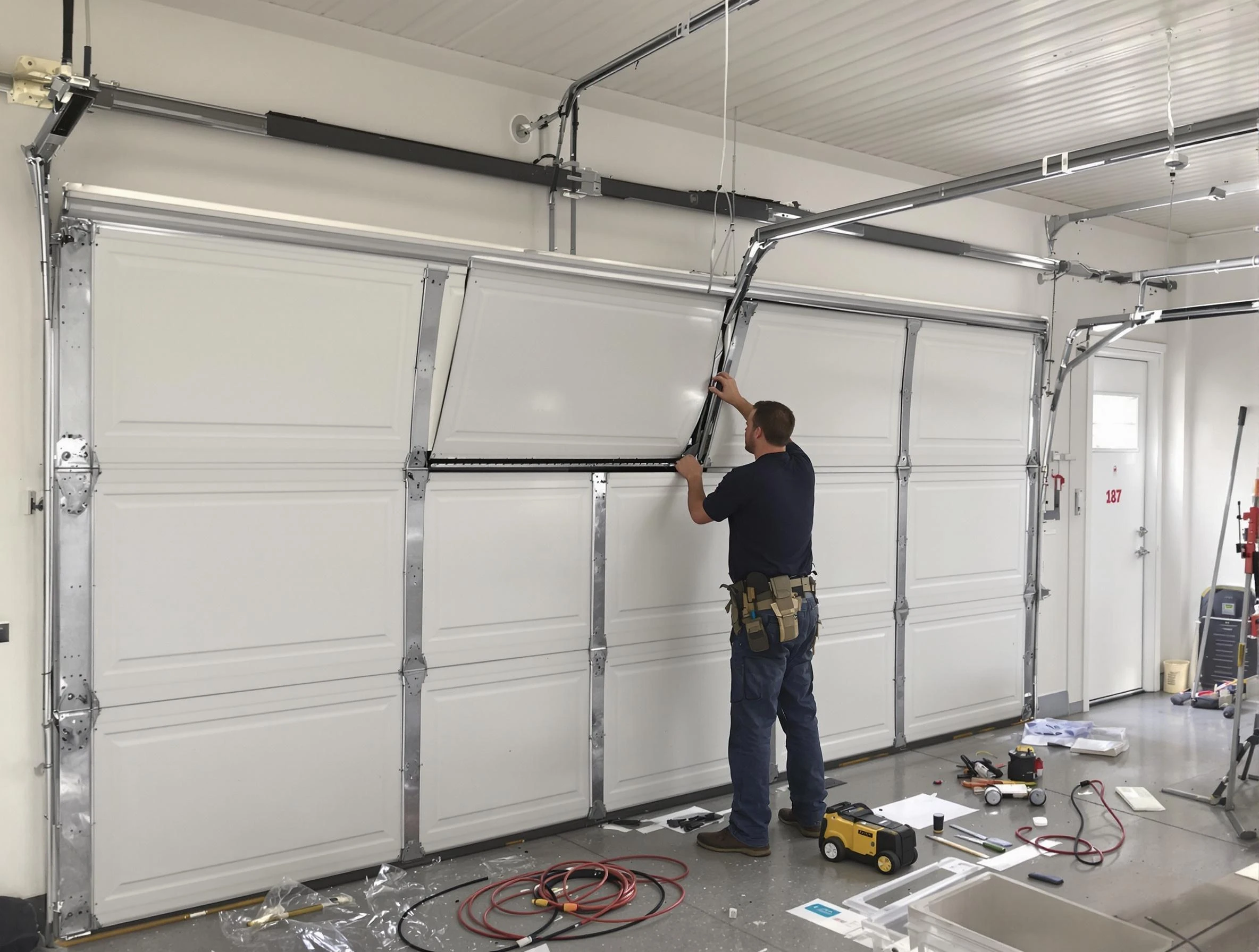 Garage Door Section Replacement in Clarksville