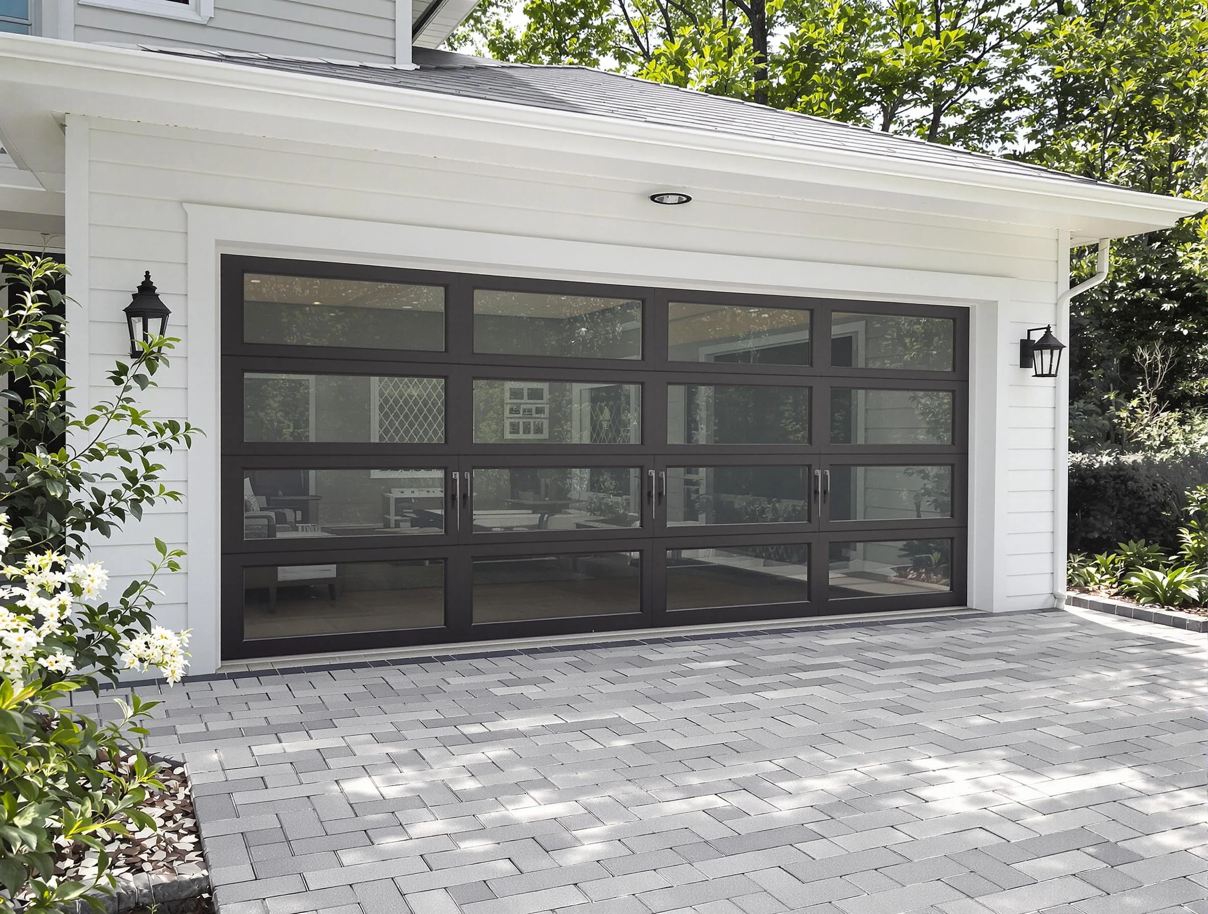 Clarksville Garage Door Repair design specialist presenting custom garage door options to Clarksville homeowner